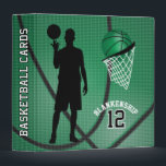 Basketball Sport Players | Green Binder<br><div class="desc">Three Ring Avery Binder. Ideal for your basketball photos, scrapbooking, card collection, sport game schedule, notes, etc... Featuring a textured dark green basketball design with a basketball player and ball hoop ready for you to personalize. Look for more colours that are available or contact me. A great gift for your...</div>