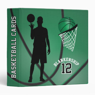 Basketball Sport Players Green Binder