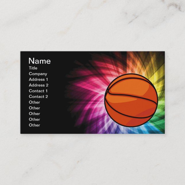 Basketball; Sport; rainbow Business Card (Front)