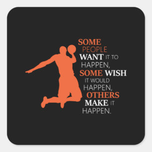 Basketball Sports Basketball Team Player Gift Idea Square Sticker