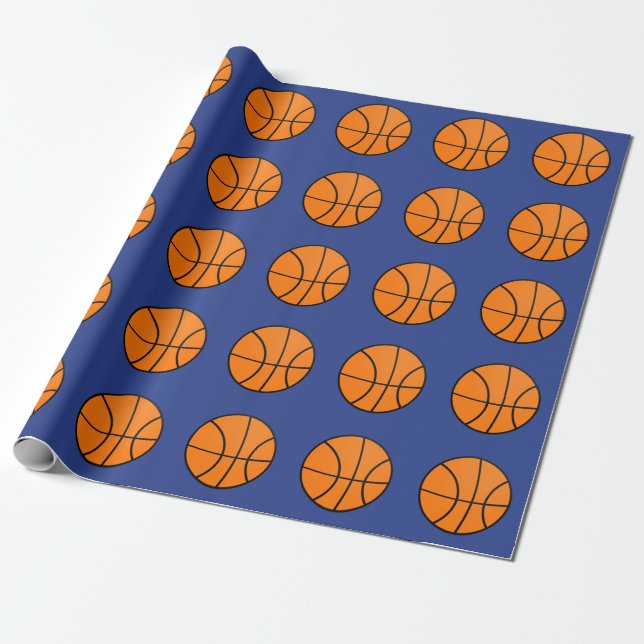 Basketball Sports Birthday Kids Wrapping Paper (Unrolled)