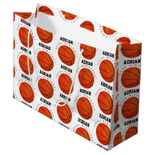 Basketball Sports Birthday Party Personalized Name Large Gift Bag