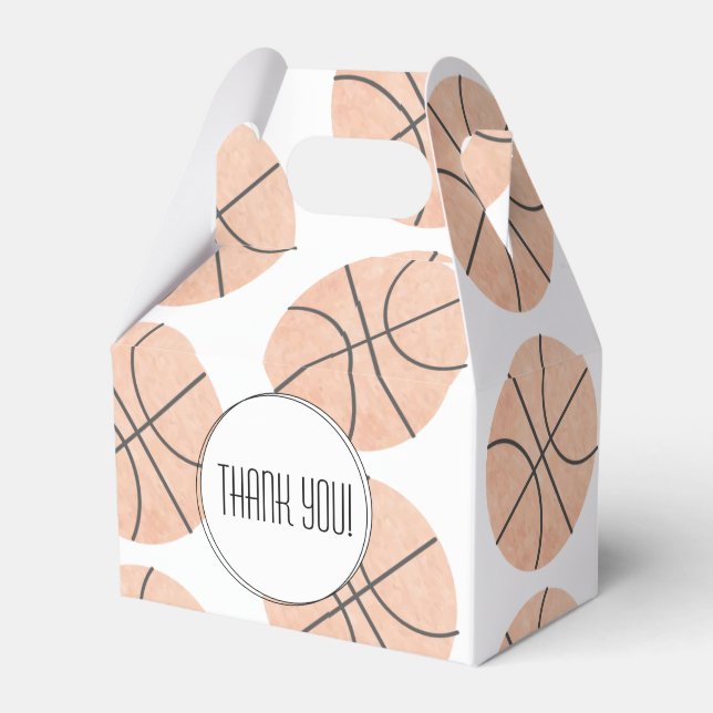 Basketball Sports Birthday Theme   Favor Box (Front Side)