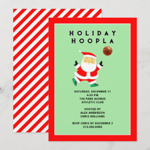 Basketball Sports Holiday Invitations