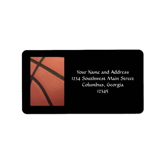 Basketball Sports Image Label (Front)