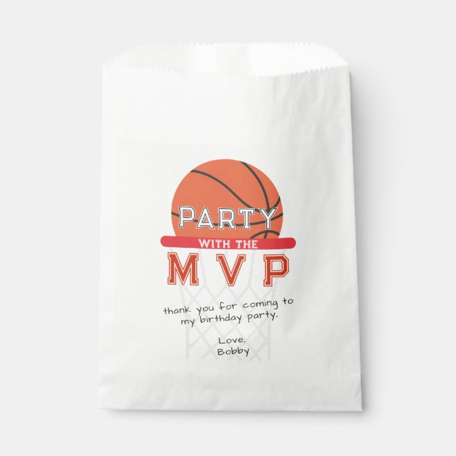 Basketball Sports Jumpman Theme Any Age Birthday Favour Bag (Front)
