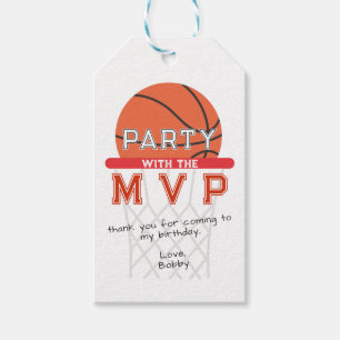 Basketball Sports Jumpman Theme Any Age Birthday Gift Tags