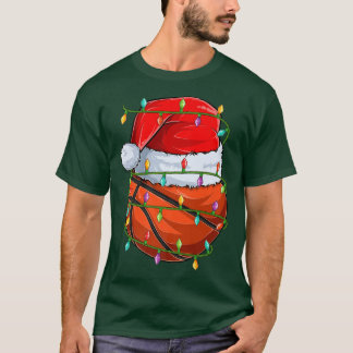 Basketball Sports Lover Xmas Lights Basketball Chr T-Shirt