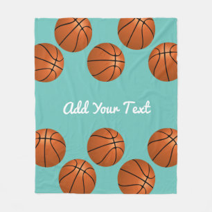 basketball sports lovers add your name or text  fleece blanket