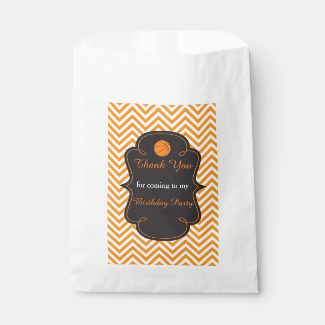 Basketball Sports Orange Favour Bag (Front)