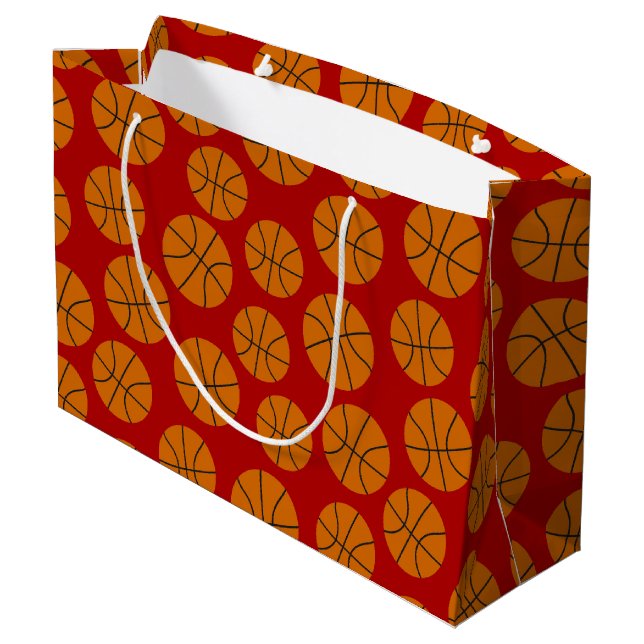 Basketball sports pattern large gift bag (Back Angled)
