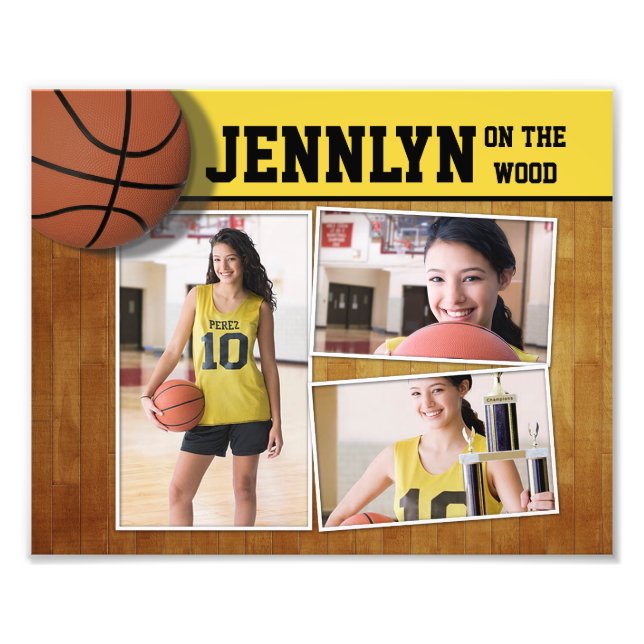 Basketball Sports Photo Collage Print (Front)