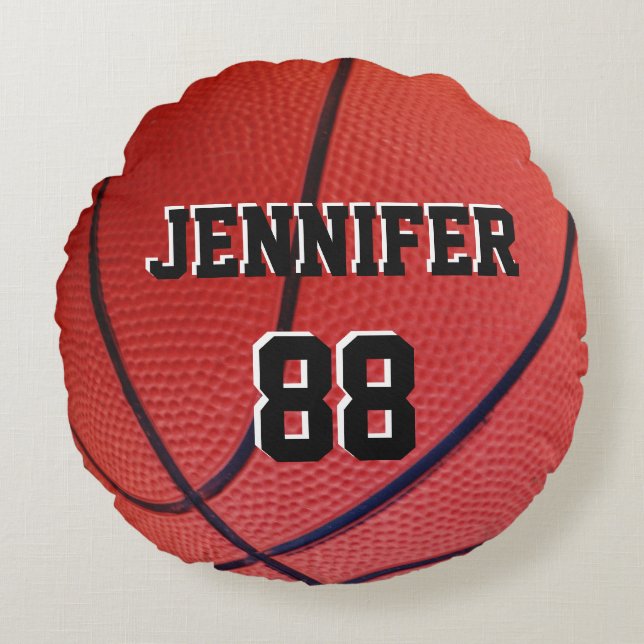 Basketball Sports Team custom name number Round Pi Pillow (Front)
