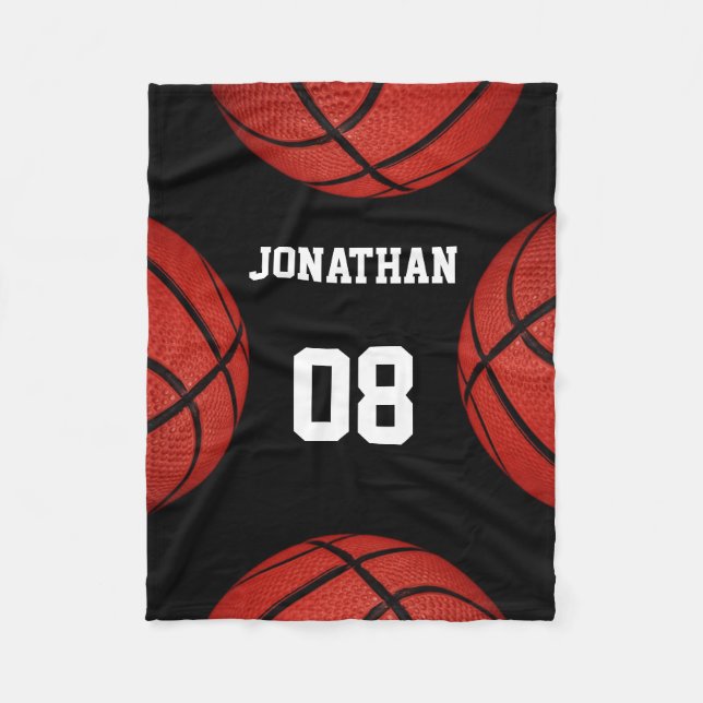 Basketball Sports Team Personalized blanket (Front)