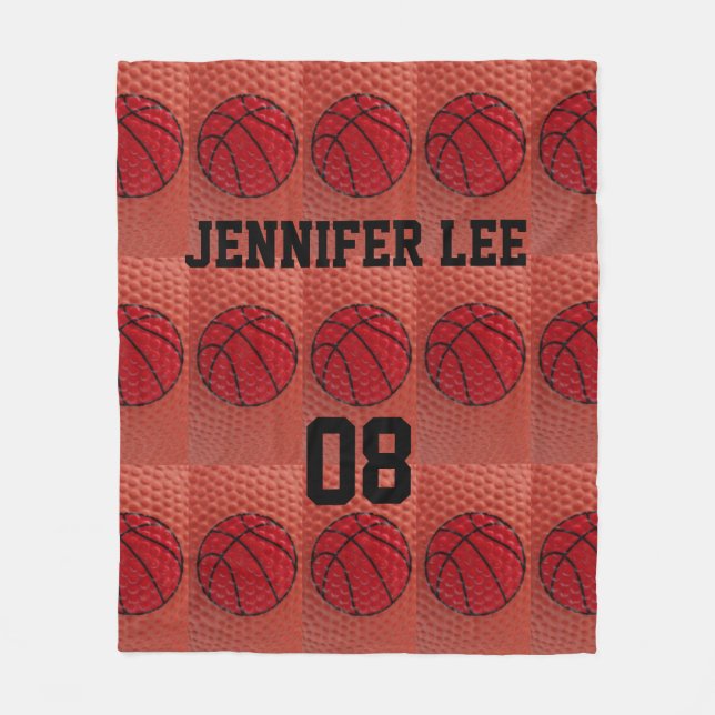 Basketball Sports Team Personalized blanket (Front)