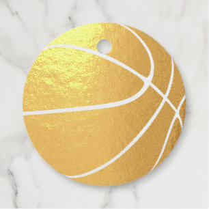 basketball sports thank you gold favour tags