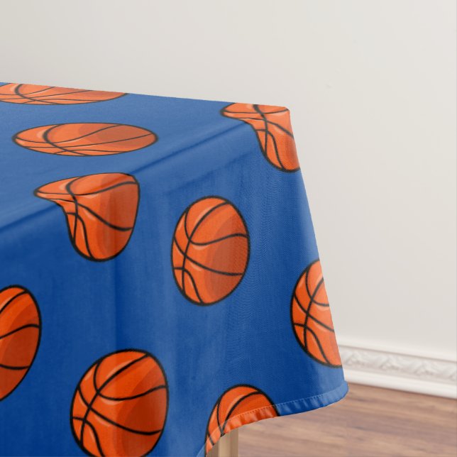 Basketball Sports Themed Party Tablecloth (In Situ)