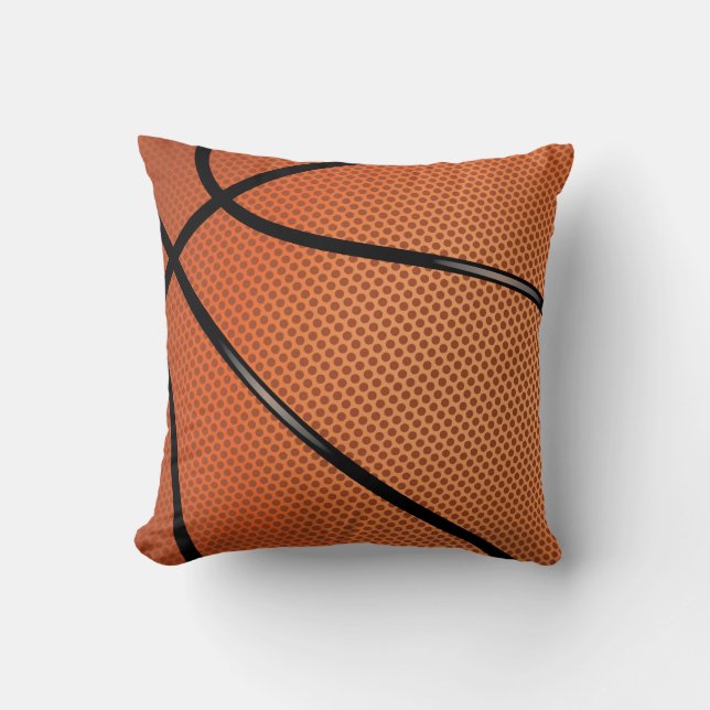 Basketball Sports Themed Throw Pillow (Front)