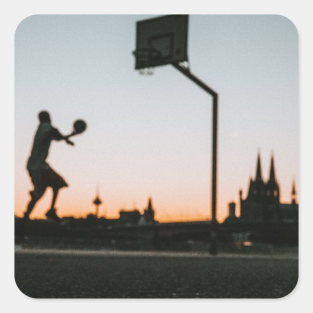 Basketball Square Sticker (Front)