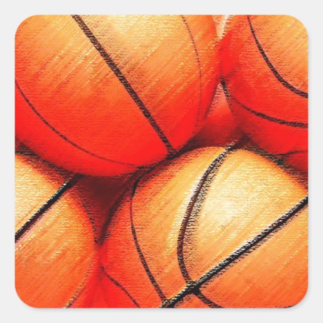 Basketball Square Sticker (Front)