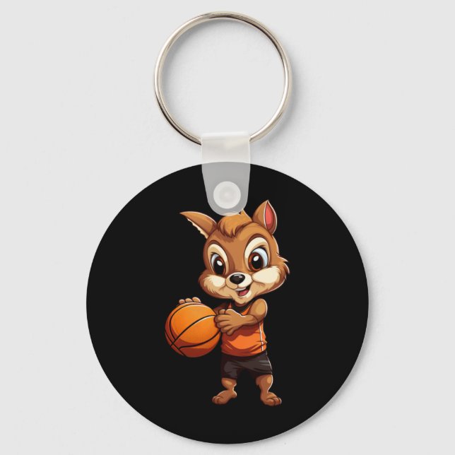 Basketball Squirrel  Keychain (Front)