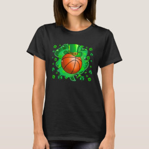 Basketball St Patricks Day Leprechaun Shamrock Boy T-Shirt