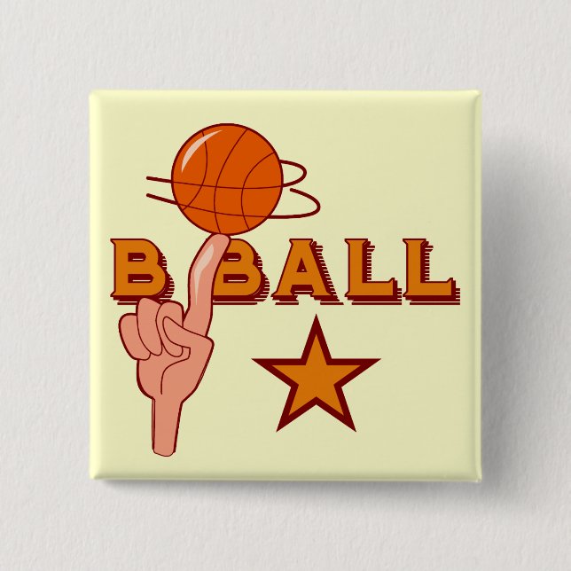 Basketball Star T-shirts and Gifts 2 Inch Square Button (Front)