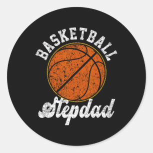 Basketball Stepdad Basketball Lover Fathers Day Classic Round Sticker