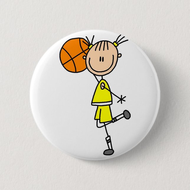 Basketball Stick Figure Button (Front)