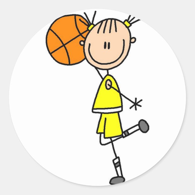 Basketball Stick Figure Sticker (Front)