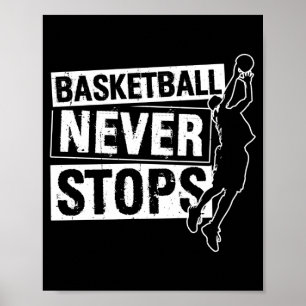 Basketball stops basketball sports game poster