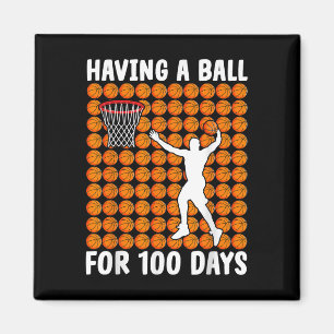 Basketball Student 100th Day Having Ball 100 Days Magnet