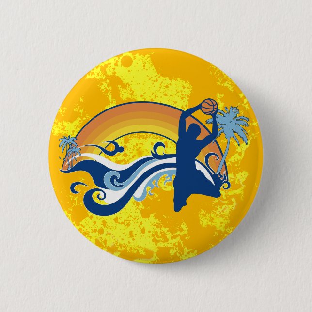 basketball. summersetz. 2 inch round button (Front)