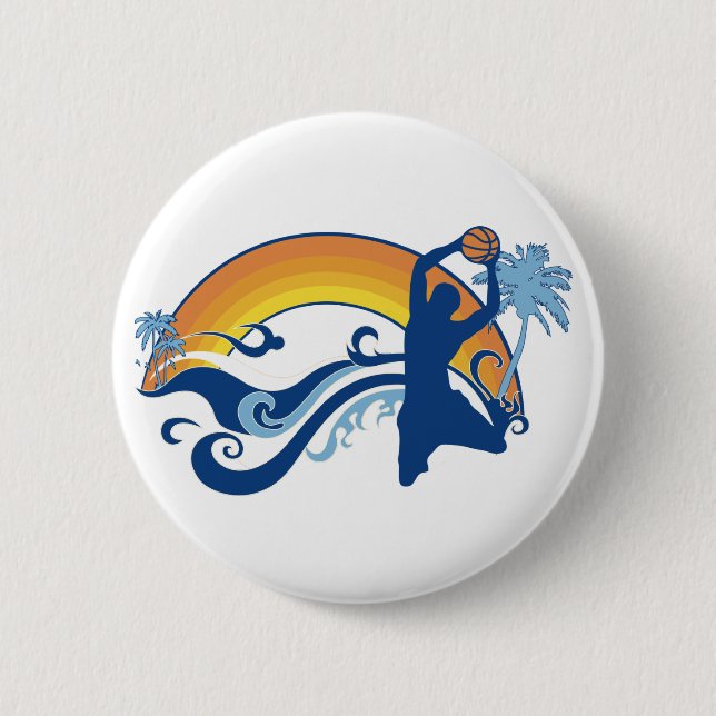 basketball. summersetz. 2 inch round button (Front)