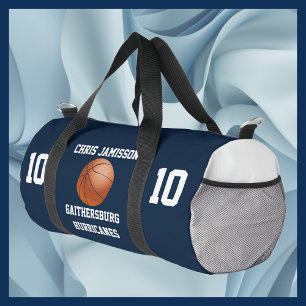 Basketball Team Coach Player Navy Blue Personalize Duffle Bag