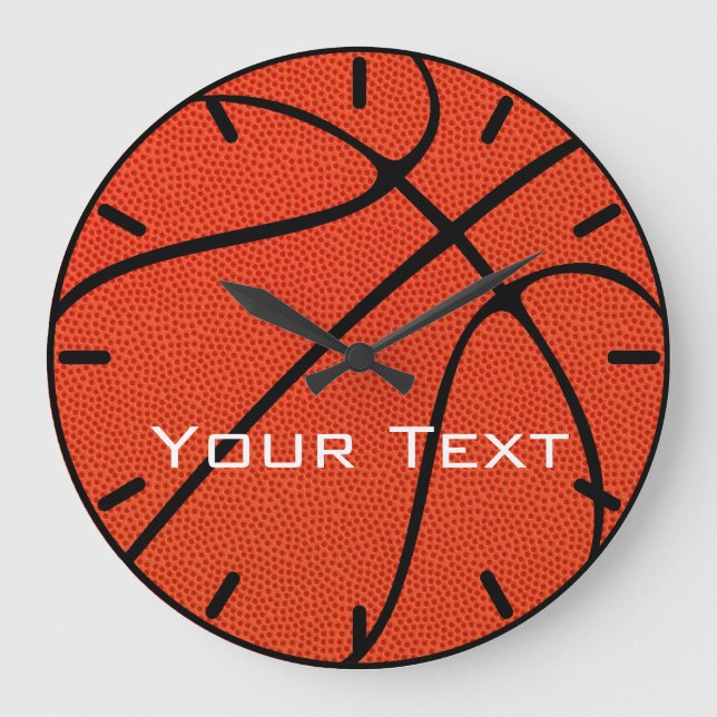 Basketball Team Custom Text Wall Clock (Front)