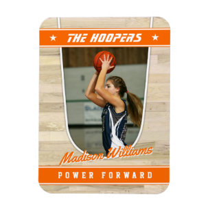 Basketball Team Customizable Orange Souvenir Magnet
