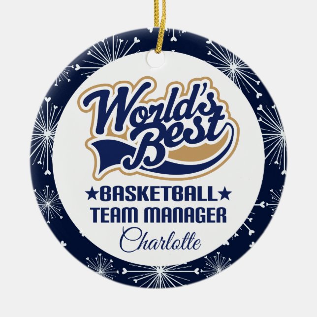 Basketball Team Manager Gift Ceramic Ornament (Front)