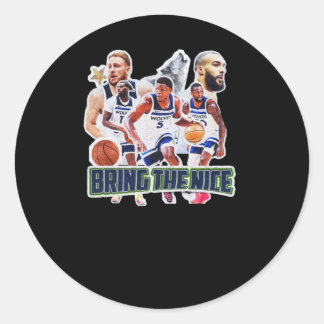 Basketball Team Minnesota Squad Design 1  Classic Round Sticker