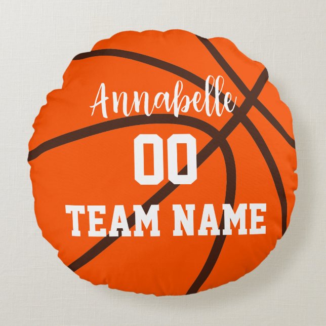 Basketball Team Name Player number & name Round Pi Round Pillow (Front)