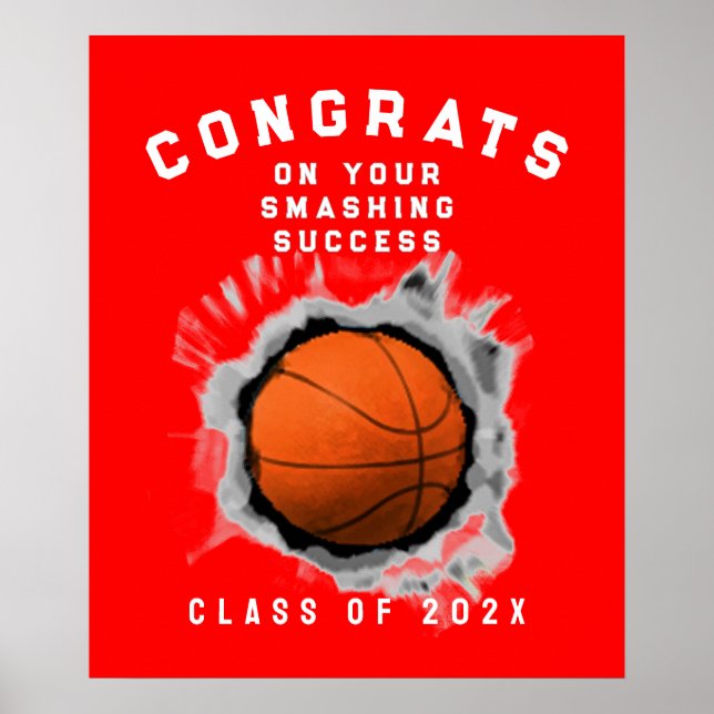 Basketball Team Player Congrats Poster (Front)
