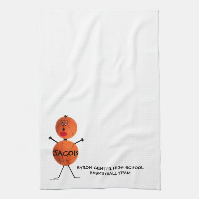 Basketball Team Player Kitchen Towel (Vertical)
