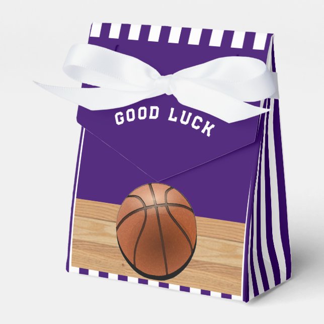 Basketball Team Purple Favour Box (Front Side)