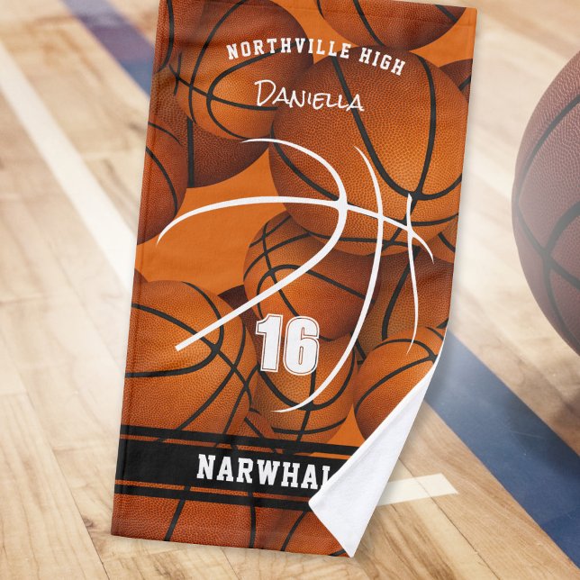 basketball team spirit gifts athlete name hand towel (Creator Uploaded)