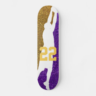 Basketball Team Sports Glitter High School College Skateboard