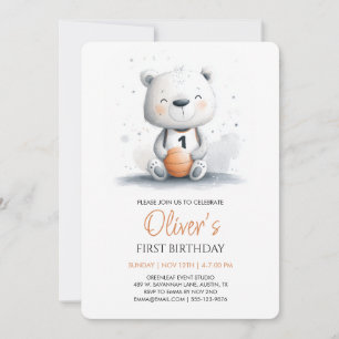 Basketball Teddy Bear Invitation d'anniversaire pr