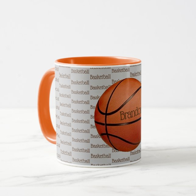 Basketball Texte Conception Café Mug (Devant gauche)