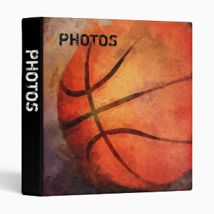 Basketball Textured Painting 1" Scrapbook Binder