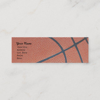 Basketball _textured_r,w,b hoop net skinny mini business card