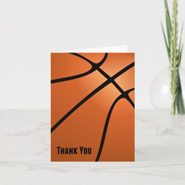 Basketball Thank You Blank Customizable Card (Front)
